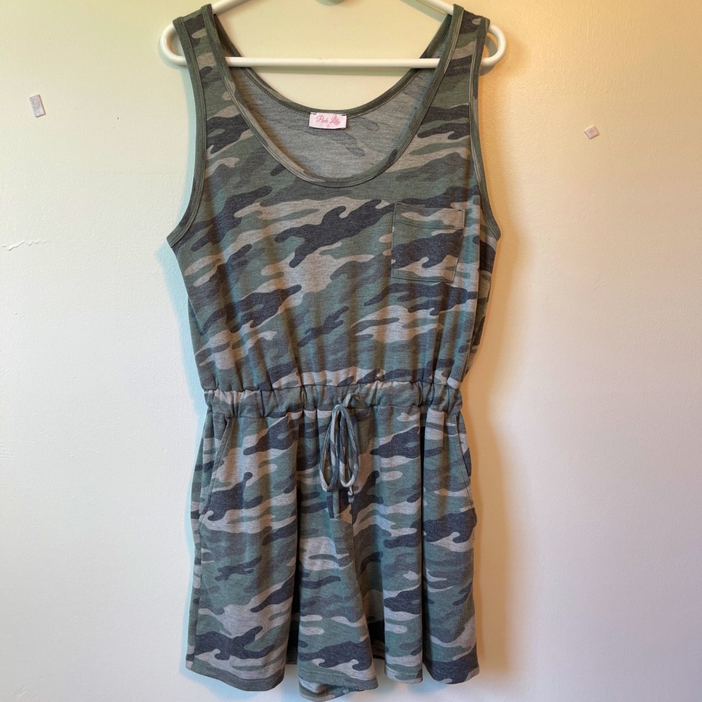 Pink Lily Camo Romper